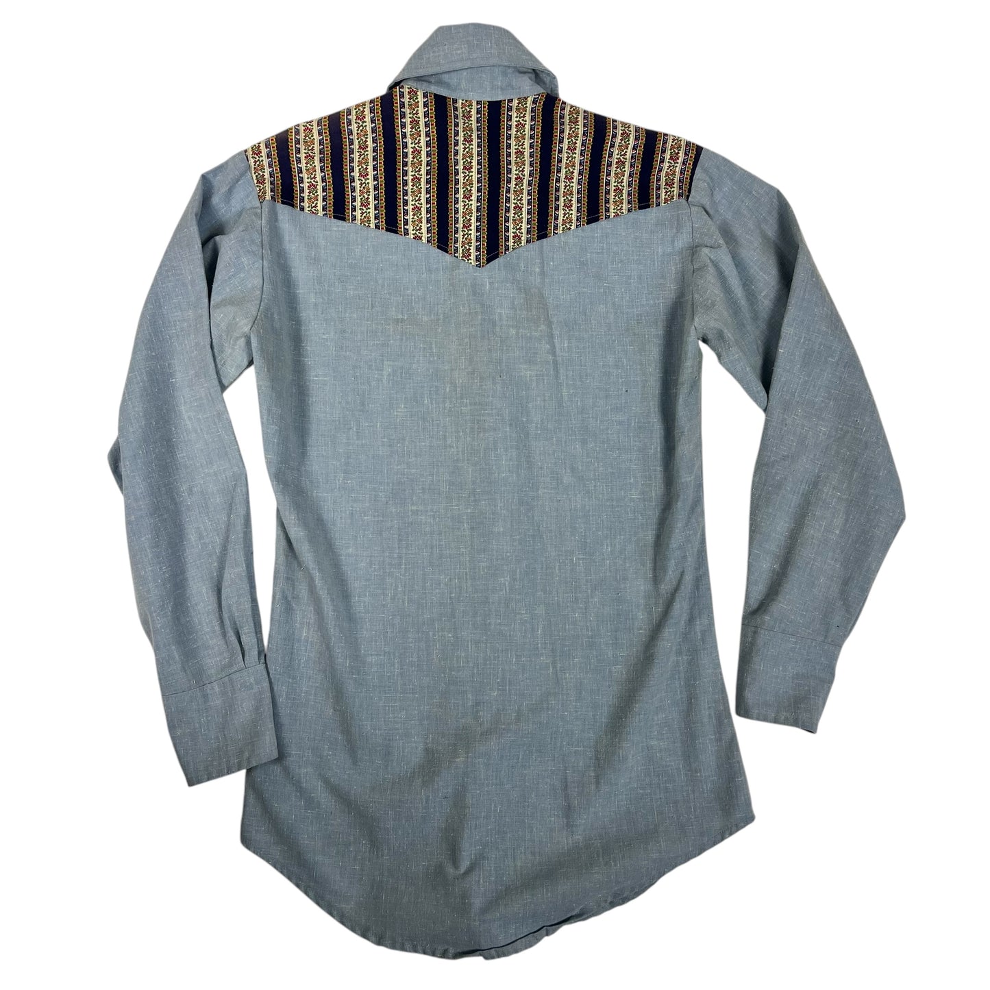 70s Chambray Button Up Western Shirt