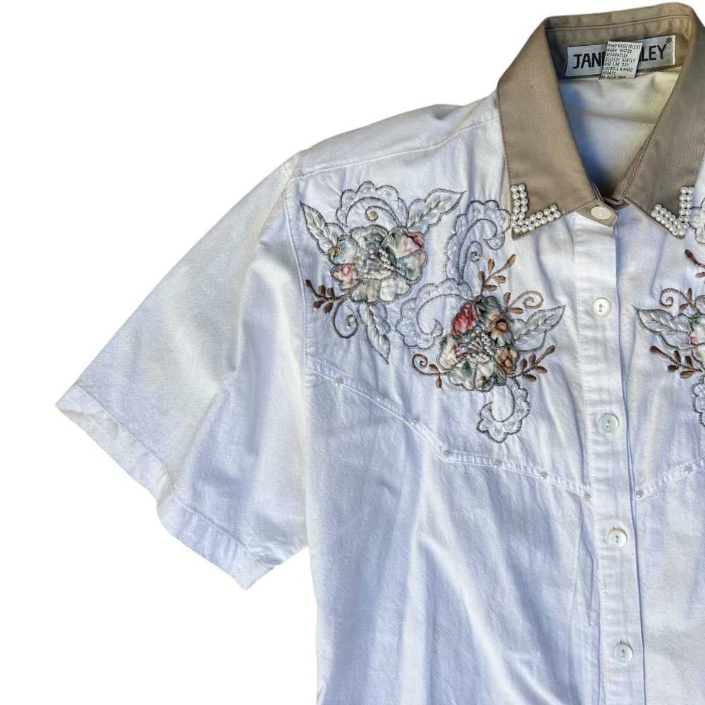Jane Ashley Embroidered Top Size M