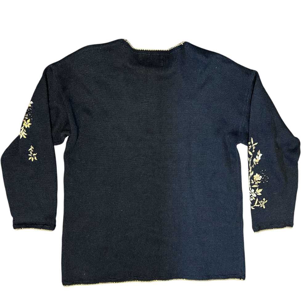 Tiara Floral Embroidered Sweater Size XL