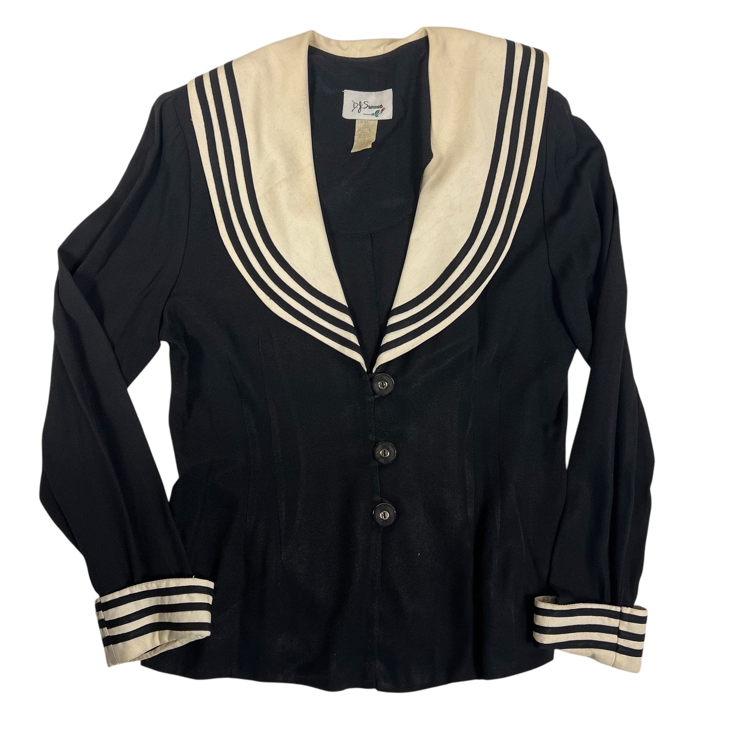 Black and White Shawl Lapel Jacket