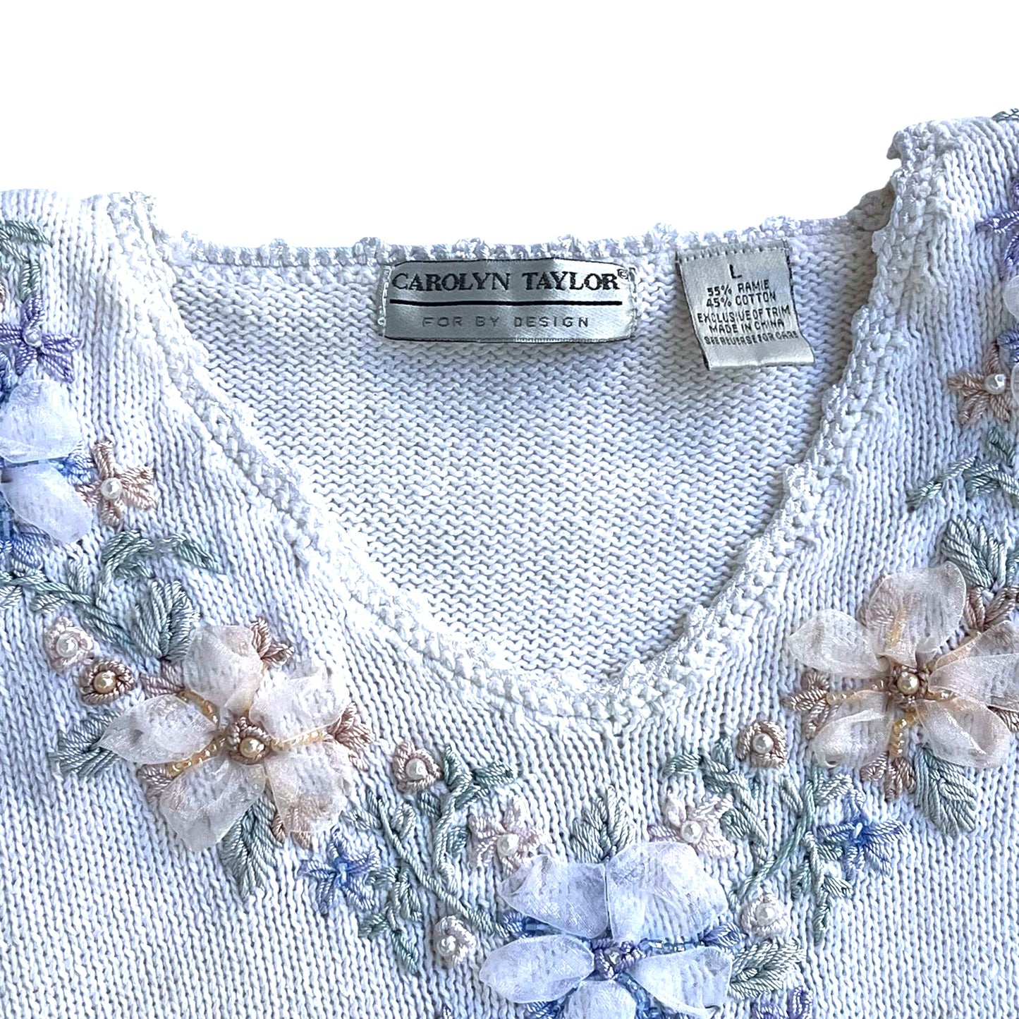 Embroidered Vintage Sweater by Carolyn Taylor