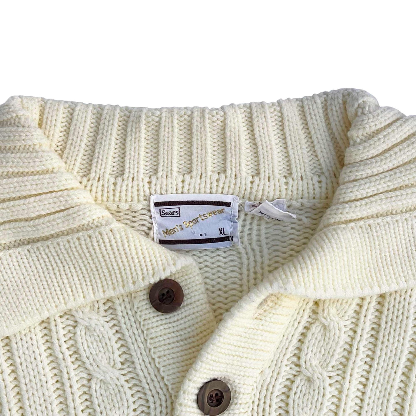 Sears Men's Sportswear 3-Button Chunky Sweater Size XL