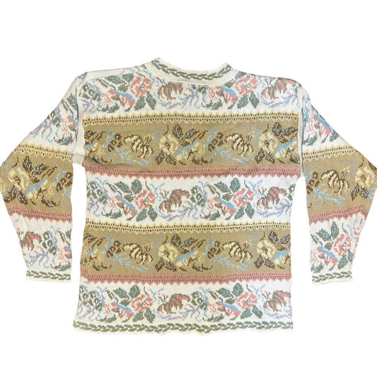 Floral Dana Scott Knit Sweater Size M