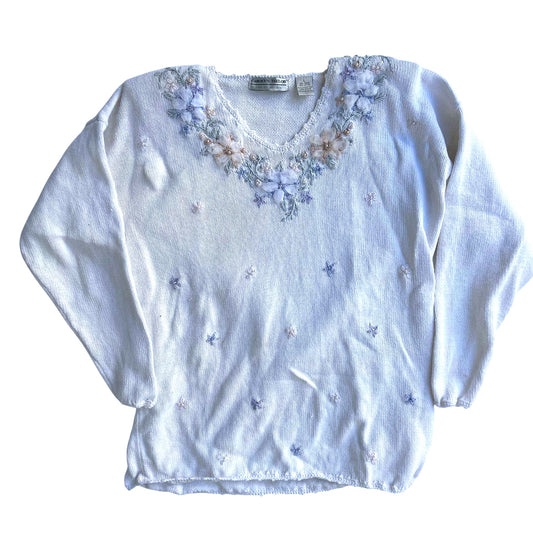 Embroidered Vintage Sweater by Carolyn Taylor
